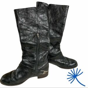 💙UGG Black Riding Boots Genuine Leather 8 39